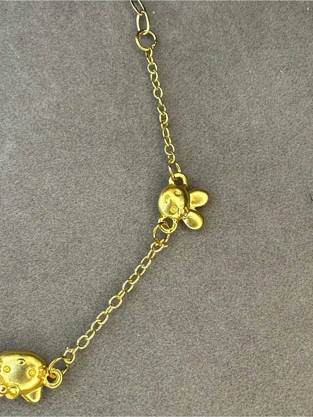 Gold-tone Cute Character Chain Bracelet - Women’s Jewelry